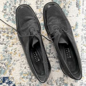 Stuart Weitzman women’s black brogue shoes, Size 10
